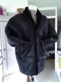 Blouson en mouton noir taille large or77